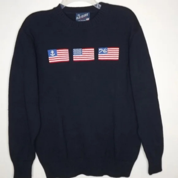 NWOT Kiel James Patrick Old Glory Sweater Navy Medium Large Unisex Rare! - Picture 5 of 7